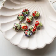 Cuenta pez de cerámica 15x14 mm - Multicolor x1