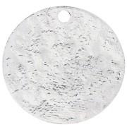 Lentejuela redonda de 15,5 mm con efecto martillado - Chapado en plata fina x1