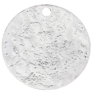 Lentejuela redonda de 15,5 mm con efecto martillado - Chapado en plata fina x1