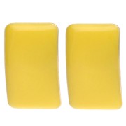Pendientes de clavo rectangulares de 13 x 20 mm de resina epoxi - Acero dorado - Amarillos x2