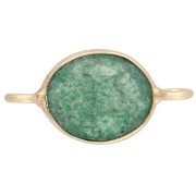 Entrepieza ovalada de 18 x 9 mm de piedra preciosa - Dorado en oro fino - Aventurina x1|raw }}