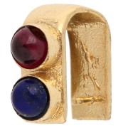 Colgante de 9 mm con piedra preciosa - Dorado - Granate - Lapislázuli