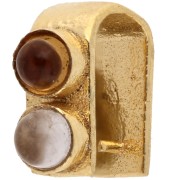Colgante de 9 mm con piedra preciosa - Dorado en oro fino - Citrino - Cuarzo rosa