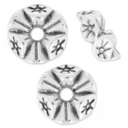 Entrepiezaes arandelas onduladas 9x3.5 mm Chapado Plateado envejecido x4