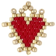 Colgante corazón 19 mm - Rojo - Oro x1