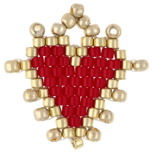 Colgante corazón 19 mm - Rojo - Oro x1