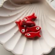 Colgante pez cerámica 25x10 mm - Rojo x1