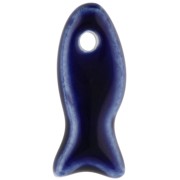 Colgante pez cerámica 25x10 mm - Azul oscuro x1