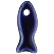 Colgante pez cerámica 25x10 mm - Azul oscuro x1