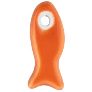 Colgante pez cerámica 25x10 mm - Naranja x1
