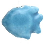 Cuenta pez de cerámica 17x20 mm - Azul x1