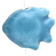 Cuenta pez de cerámica 17x20 mm - Azul x1