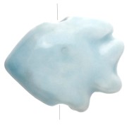 Cuenta pez de cerámica 17x20 mm - Azul claro x1