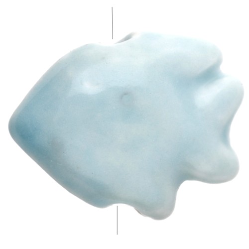 Cuenta pez de cerámica 17x20 mm - Azul claro x1
