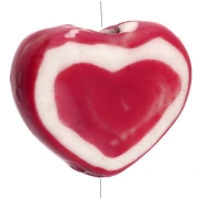 Cuenta corazón de cerámica 12x14 mm - Rojo x1