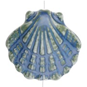 Cuenta de cerámica 26x27,5 mm - Azul - Verde x1