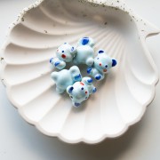 Cuenta osito cerámica 19,5x16 mm - Multi Azul x1