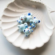 Cuenta osito cerámica 19,5x16 mm - Multi Azul x1