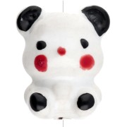 Cuenta osito cerámica 19,5x16 mm - Blanco - Negro x1