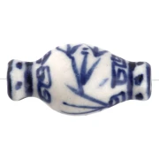 Florero de cerámica 14x27 mm - Blanco - Azul x1