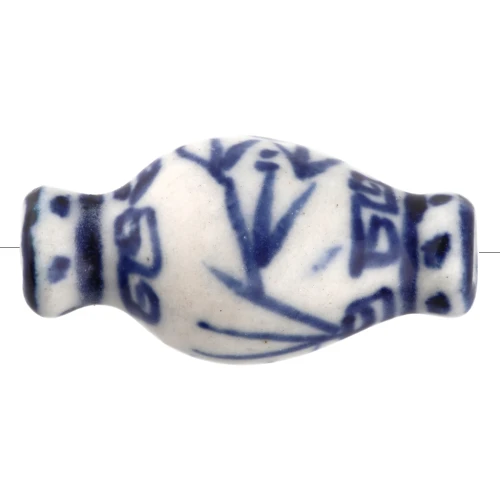 Florero de cerámica 14x27 mm - Blanco - Azul x1