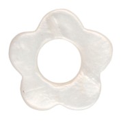 Cuentas con forma de flor huecas de 15 mm de nácar - Natural x4|raw }}