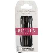 Agujas para bordar en tela y lienzo de ojo ancho - Bohin n.º 18, n.º 20 y n.º 24 x 6