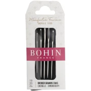 Agujas para bordar en tela y lienzo de ojo ancho - Bohin n.º 18, n.º 20 y n.º 24 x 6
