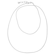 Collar largo de serpentina de 1,45 mm - Plateado x76cm