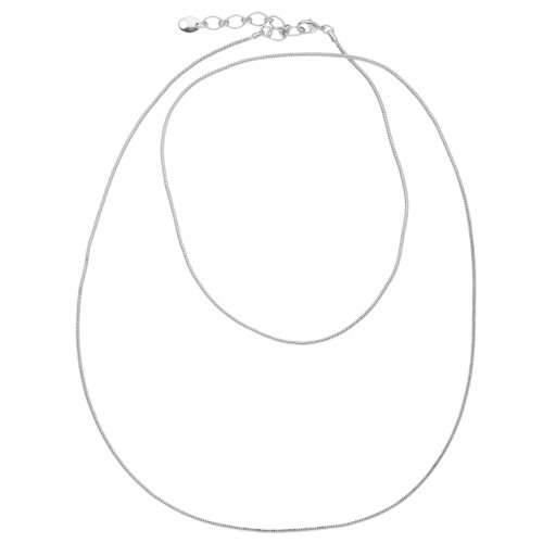 Collar largo de serpentina de 1,45 mm - Plateado x76cm