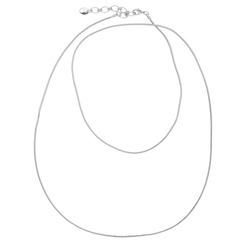 Collar largo de serpentina de 1,45 mm - Plateado x76cm