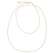 Collar largo de serpentina de 1,45 mm - Dorado con oro fino x76cm