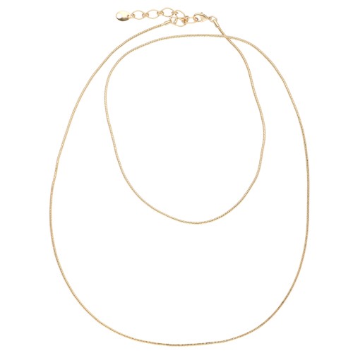 Collar largo de serpentina de 1,45 mm - Dorado con oro fino x76cm