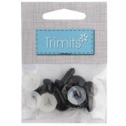 Ojos de seguridad de plástico —para peluches y amigurumi— 12 mm —Negros, 3 pares—