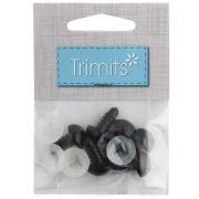 Ojos de seguridad de plástico —para peluches y amigurumi— 12 mm —Negros, 3 pares—