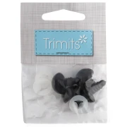 Ojos de seguridad de plástico - para peluches y amigurumi - 15 mm - Negro x 2 pares