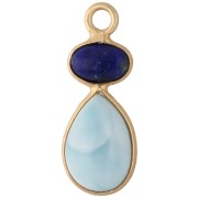 Lapislázuli - Colgante geométrico de 20 x 8 mm - Dorado - Larimar - Lapislázuli x1 Colgante geométrico de 20 x 8 mm - Dorado - Larimar - Lapislázuli x1