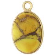 - Dije ovalado de 18 x 11 mm de piedra preciosa - Turquesa Oyster Amarilla x1 Dije ovalado de 18 x 11 mm de piedra preciosa - Turquesa Oyster Amarilla x1