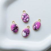 Dije ovalado de 18 x 11 mm de piedra preciosa - Turquesa Oyster Rose x1