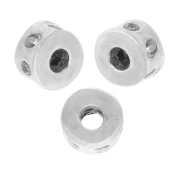 Cuenta redonda de 5x3 mm con óxidos de circonio - Chapado en plata fina - Cristal x1