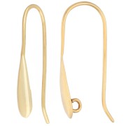 Pendientes de gancho de diseño de 25 mm - Chapados en oro de 3 micras x2