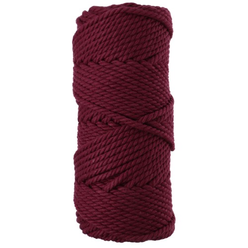 Bobina de cordón de algodón para macramé de 3 mm - Granate x 50 m