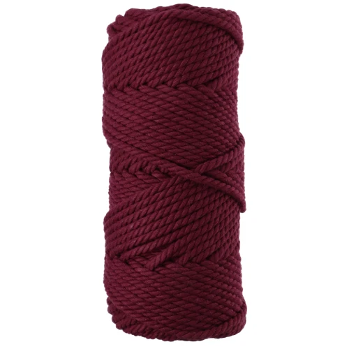 Bobina de cordón de algodón para macramé de 3 mm - Granate x 50 m