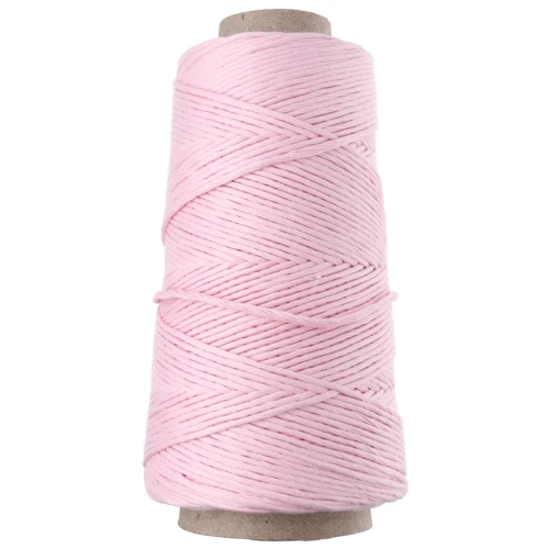 Bobina de cordón de algodón para macramé «Organic Cotton Détox XL» peinado - Rosa bebé x 200 m