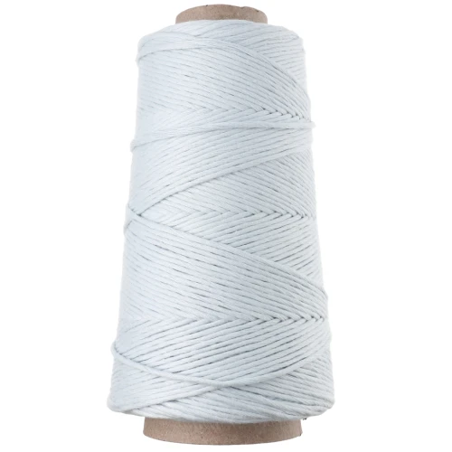 Bobina de cordón de algodón para macramé «Organic Cotton Détox XL» peinado - Celeste, 200 m