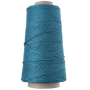Bobina de cordón de algodón para macramé «Organic Cotton Detox XL» peinado - Azul x 200 m