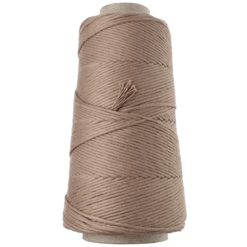 Bobina de cordón de algodón para macramé «Organic Cotton Detox XL» peinado - Mocca x 200 m