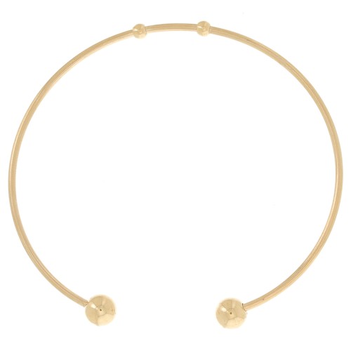 Pulsera de cuentas de 63 mm - Acero inoxidable dorado 304 x1