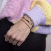 Pulsera de cuentas de 63 mm - Acero inoxidable dorado 304 x1