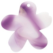 Blanco - Colgante Flor de Acetato 32x30 mm - Blanco jaspeado - Violeta - Oro x1 Colgante Flor de Acetato 32x30 mm - Blanco jaspeado - Violeta - Oro x1